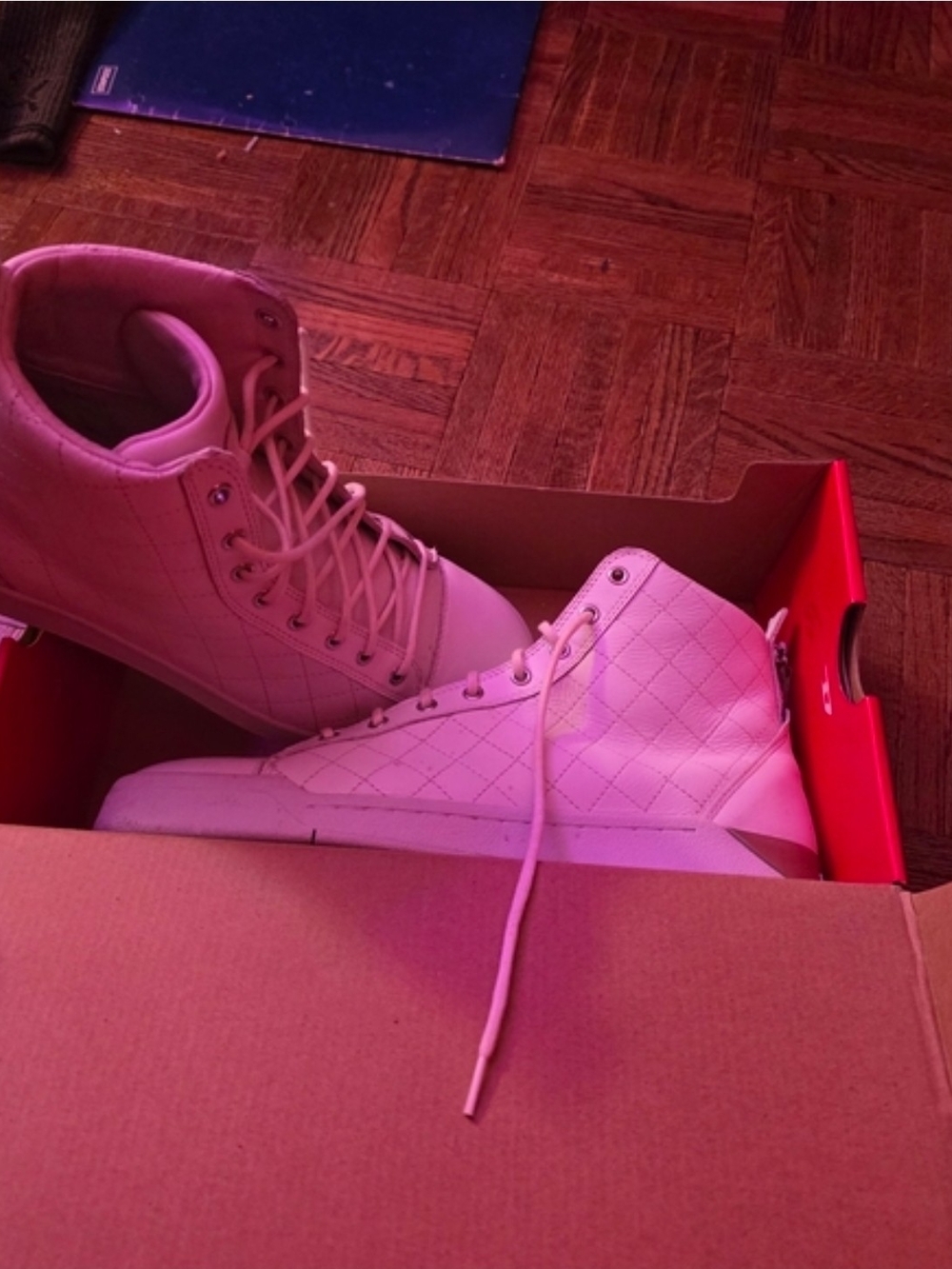 Men's Diesel White Quilted High-Top Sneakers